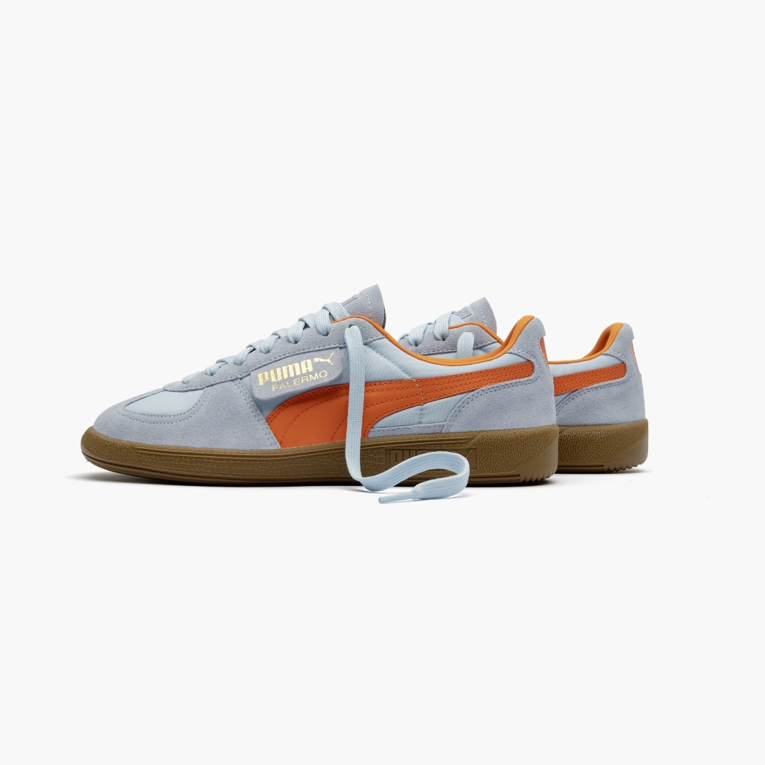 UNDEFEATEDinc's tweet photo. Born in ‘80s football stadiums – reborn today.

The Puma Palermo ‘Light Mint Orchard’ and ‘Silver Sky Cayenne Pepper’ // Available Saturday, 8/5 at 8am EST at https://t.co/rPhV7ZxZDc https://t.co/z99yYqPYla