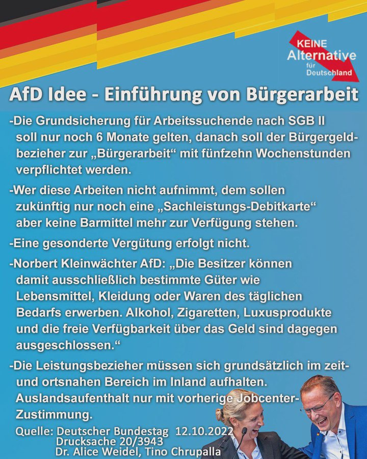 Nicoles44180590's tweet photo. Sollten #Buergergeld bezieher eine Wohnung haben, müsst ihr die leider kündigen, weil ihr eure Miete nicht mehr zahlen könnt, genau wie Kindergarten Beiträge, Strom u Heizkosten.
#AfD ist es scheiß egal ob ihr unverschuldet arbeitssuchend seid
#Linnemann wird begeistert sein https://t.co/skxeIQ4ZFw