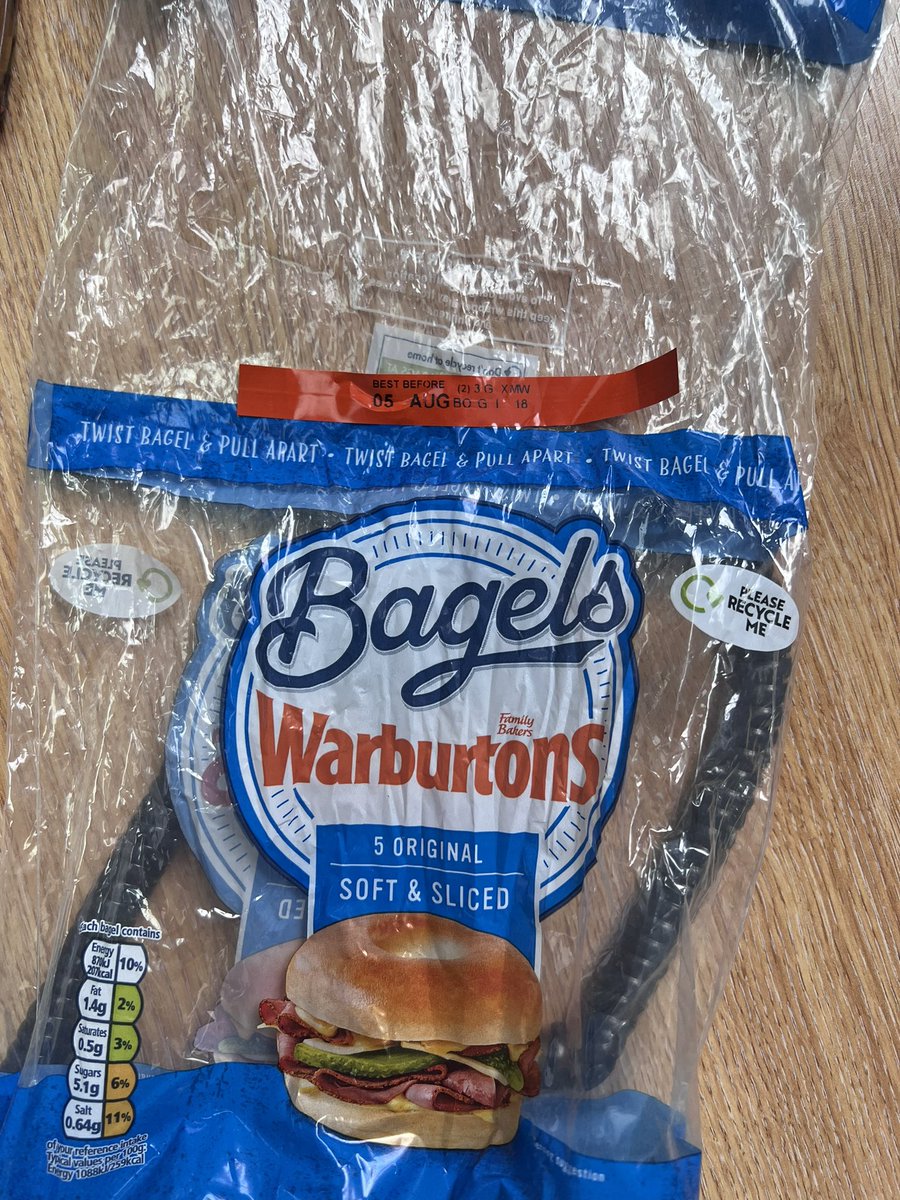 Milson2104's tweet photo. @Warburtons Any idea what this is on my bagel? https://t.co/CanEWht3kl