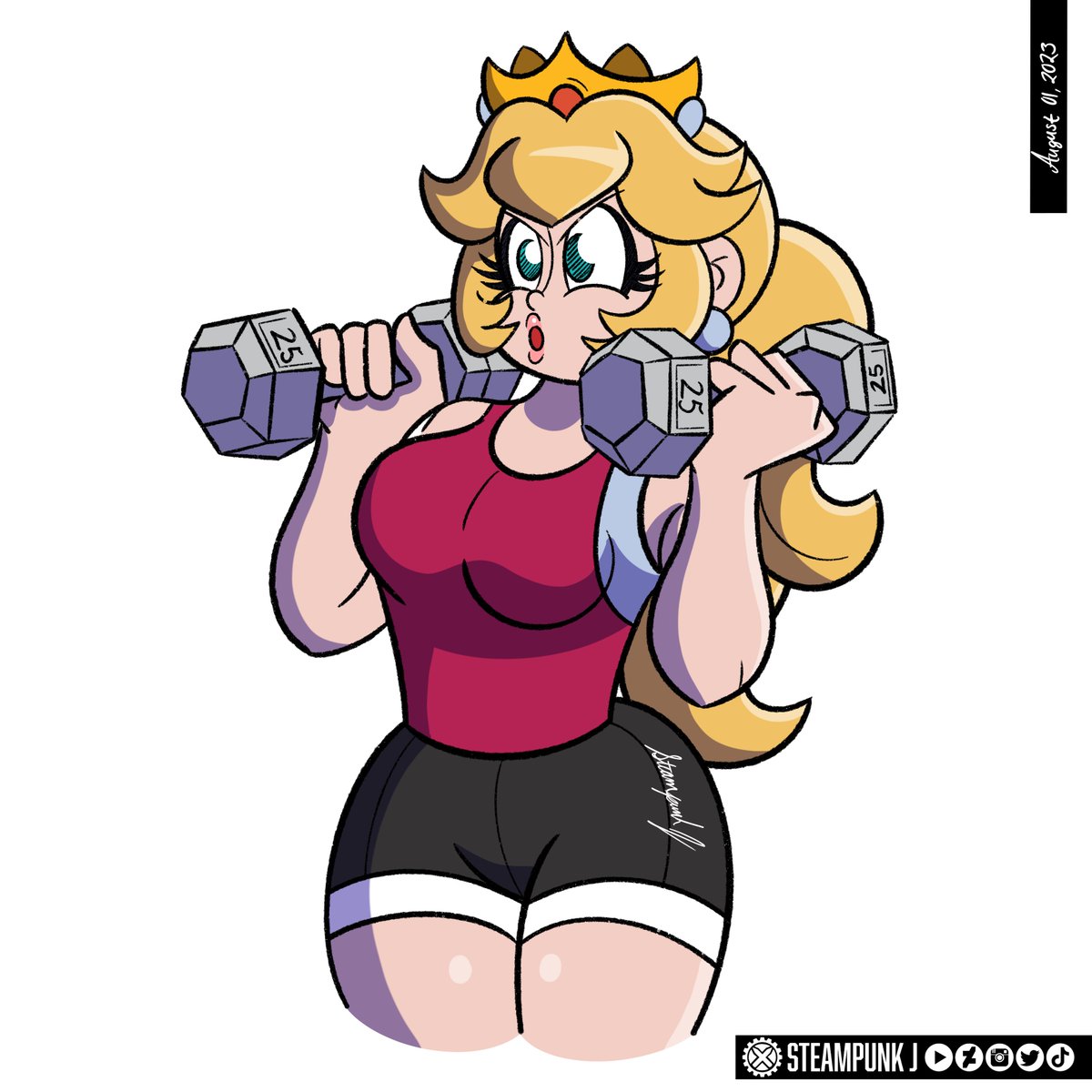 The Princess gettin' ready for her match🏋️‍♀️👑
• 
#SuperMarioMovie #PrincessPeach #princesspeachmonth #PrincessPeach #fanart #illustration #digitalart #nintendogirls #drawings #art #artwork #fypシ