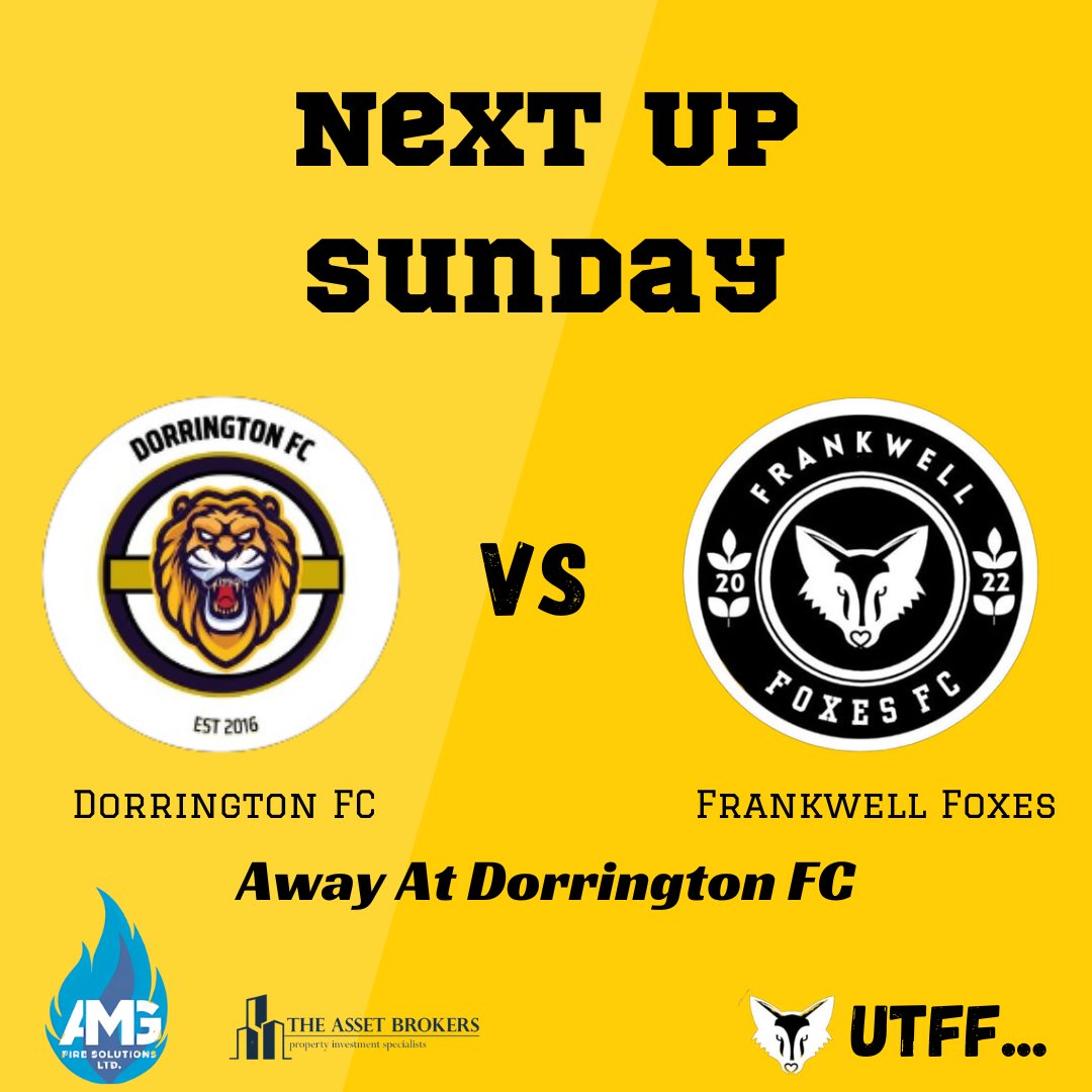 Frankwell Foxes (@foxryton) on Twitter photo Next up for The Foxes is an Away Trip to <a href="/DorringtonFc/">Dorrington FC</a> for a Pre-Season Friendly⚽
A good test against The Prem Side which should be good for the Lads as The Season gets closer!
Match day sponsored by @amg_fire_solutions_limited and @the_asset_brokers
#UTFF Next up for The Foxes is an Away Trip to <a href="/DorringtonFc/">Dorrington FC</a> for a Pre-Season Friendly⚽
A good test against The Prem Side which should be good for the Lads as The Season gets closer!
Match day sponsored by @amg_fire_solutions_limited and @the_asset_brokers
#UTFF