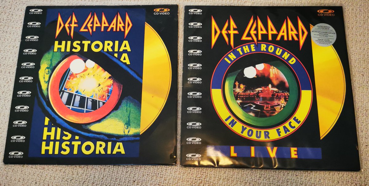 RockTheseTweets's tweet photo. Last items from my @DefLeppard collection for #HysteriaWeek
Historia and In the Round In Your Face videos on a couple of forgotten formats, VHS and Laser Disc! #DefLeppard https://t.co/OnOHNYmmhU
