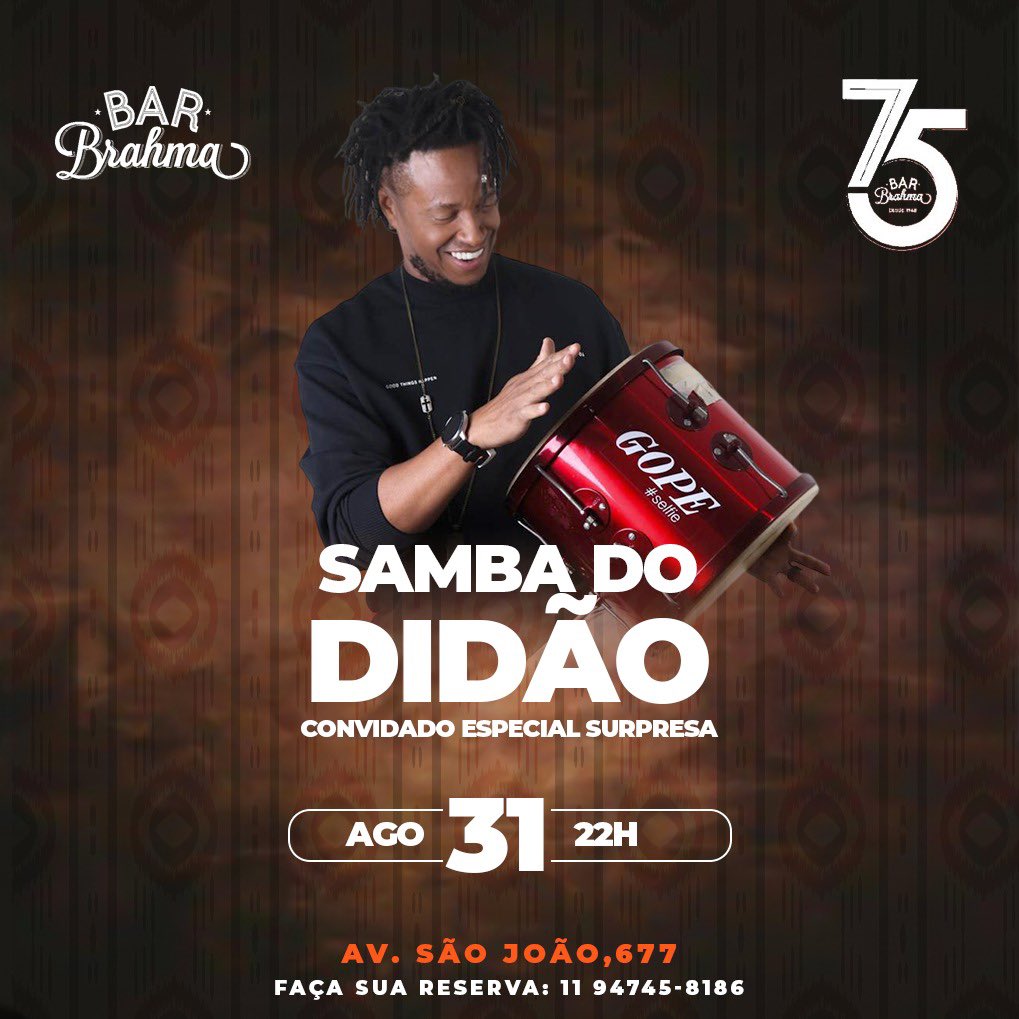 adilsondidao's tweet photo. Dia 31.08, Quinta feira, às 22h estarei no Bar Brahma apresentando meu novo show… que, inclusive, está sendo preparado com todo carinho e com um repertório maravilhoso.
Além disso, tenho a honra de ter como 1o convidado meu amigo, parceiro e ídolo … que em breve vcs saberão. https://t.co/7Ews4oLgES