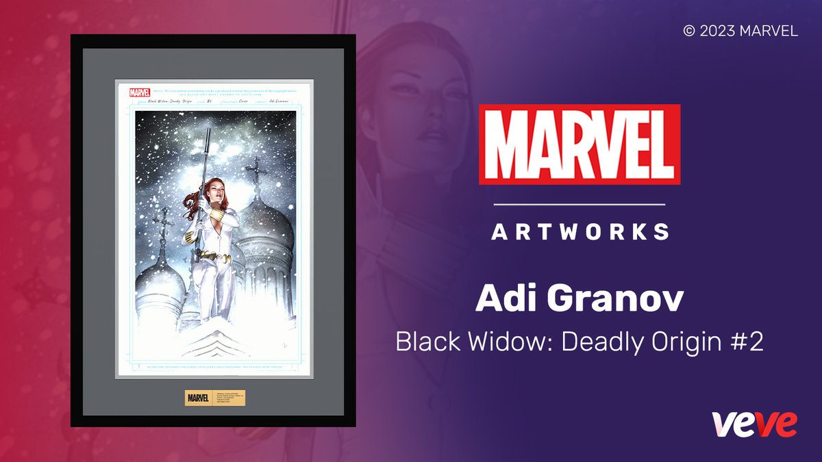 veve_official's tweet photo. .@Adi_Granov's Black Widow: Deadly Origin #2 cover, features Natasha in the white variant of her iconic costume!

This @Marvel Artwork 1/1 is available via silent auction starting Mon, 7 Aug at 12 PM PT, only on the VeVe web app.

#CollectorsAtHeart 💙 https://t.co/jjuIk6OVQ9