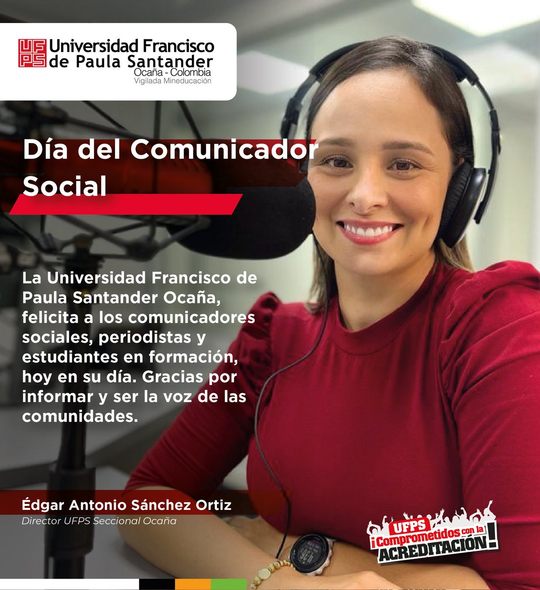 Gracias por hacer la diferencia, por comunicar, transformar y contribuir al desarrollo social.
#ufpsocana #DíaDelComunicador
