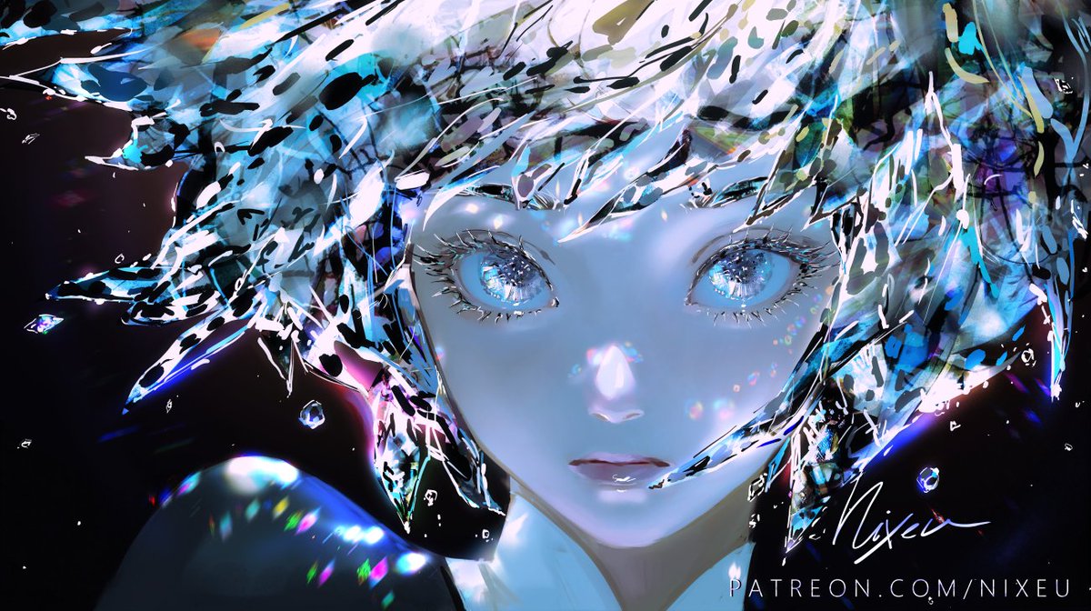 solo 1other short hair looking at viewer gem uniform (houseki no kuni) androgynous blue eyes  illustration images