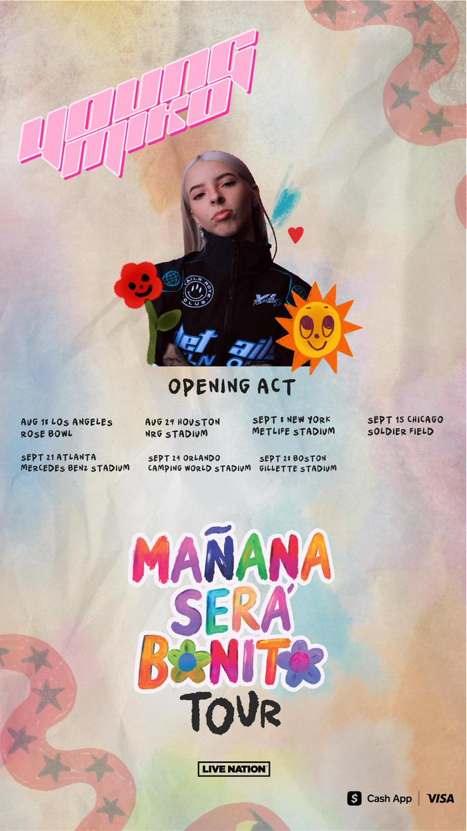 KarolGWW's tweet photo. Young Miko abrira el Tour "MAÑANA SERÁ BONITO" de Karol G en USA 🇺🇲 https://t.co/4M4cnJuqec