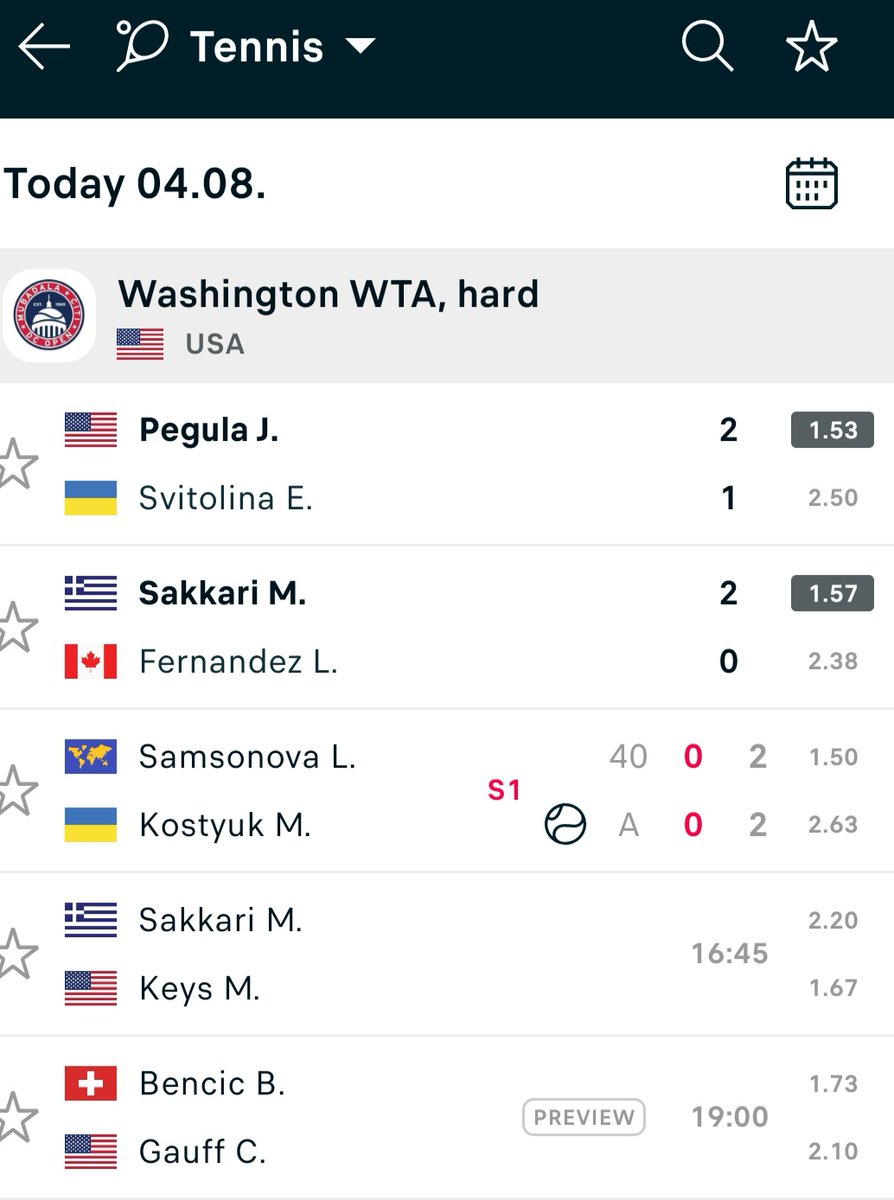 ErMeRs55's tweet photo. @KingTailorGang @JesseMurphe Shows keys vs Sakkari today 4:45pm https://t.co/CTu2CDEUeT