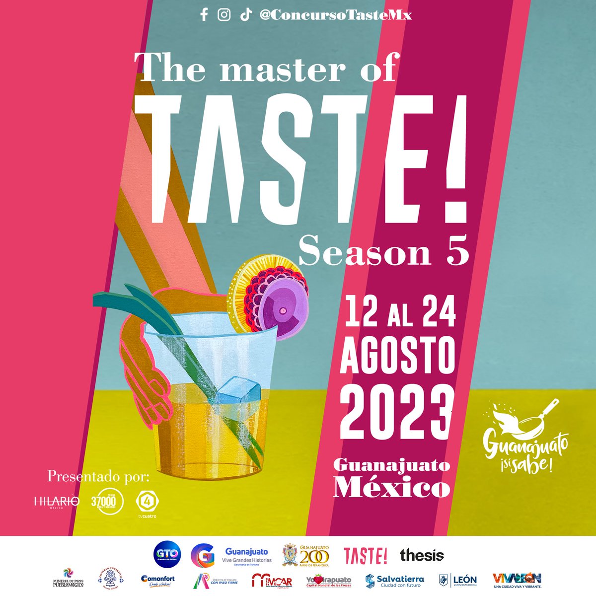 <a href="/SECTURGTO/">Guanajuato</a> <a href="/marcos_llamas/">Marcos Llamas</a> <a href="/tv4guanajuato/">TVCUATRO 📲💻📡</a> <a href="/MayraCordovaRP/">Mayra Córdova</a> <a href="/BonitoLeonGto/">bonitoleon.com</a> <a href="/GtoTravelMX/">Guanajuato.Travel</a> @somoseldepa4 <a href="/gabotheone/">Gabo Ochobits</a> <a href="/turismo_leon/">Turismo León</a> <a href="/soldleon/">El Sol de León</a> #TasteNews🍸Con mucho gusto les compartimos la imagen oficial de la #5Edición especial de aniversario: #TheMasterOfTaste2023 en la que contendientes de las ediciones 2020, 2021 y 2022,  vuelven para dejarlo todo en la barra. 

<a href="/SECTURGTO/">Guanajuato</a> 
<a href="/tv4guanajuato/">TVCUATRO 📲💻📡</a> 

#México #Guanajauto