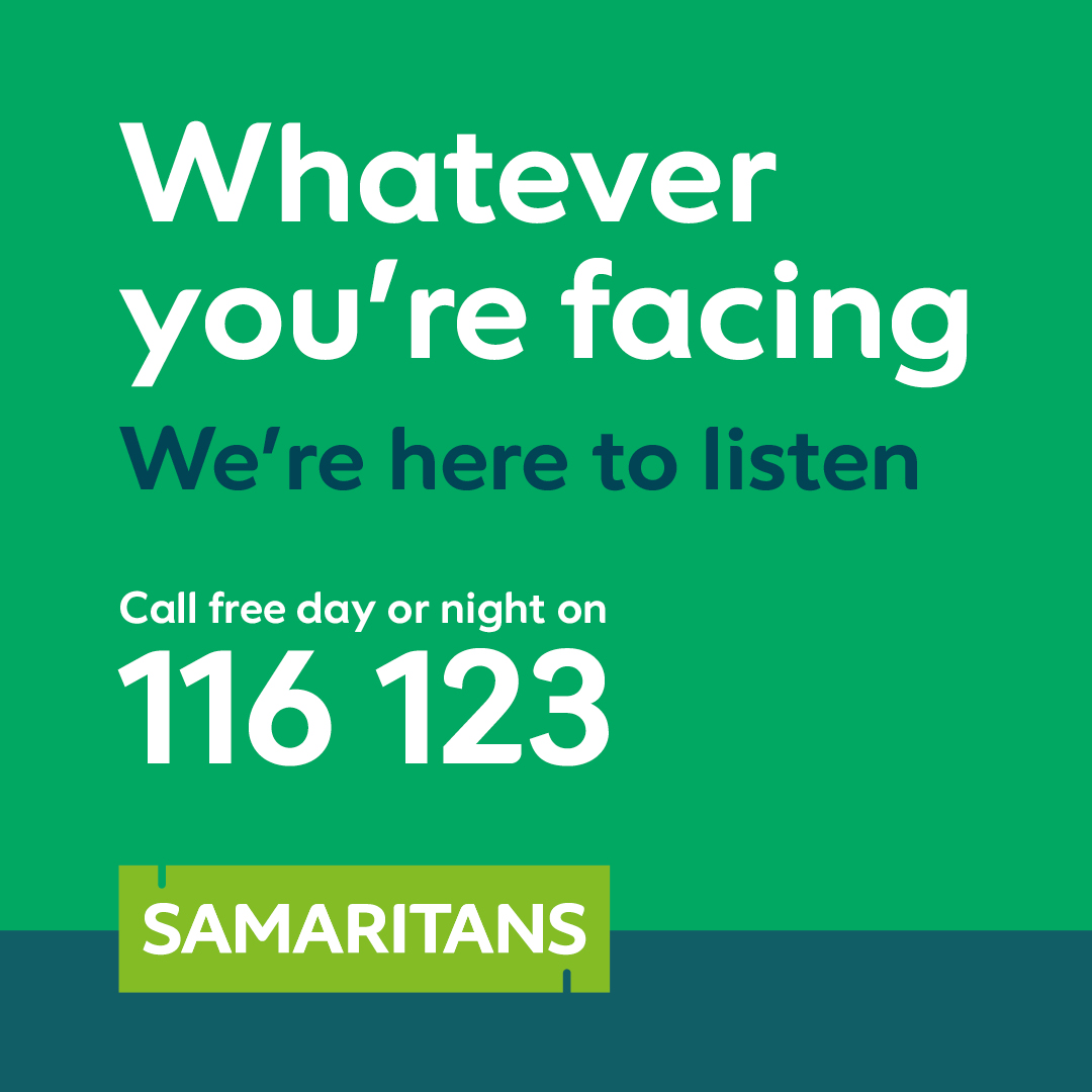 We're here if you need someone to talk to this weekend 💚