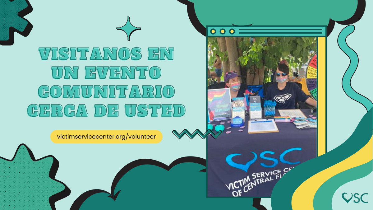 ¡Pase por nuestra mesa en cualquiera de sus eventos comunitarios locales y aprenda cómo puede ser voluntario hoy!  

victimservicecenter.org/volunteer