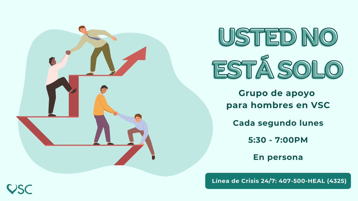 VSC organiza grupos de apoyo para hombres sobrevivientes de violencia sexual cada segundo lunes del mes.  

Línea de Crisis 24/7: 407-500-HEAL (4325)