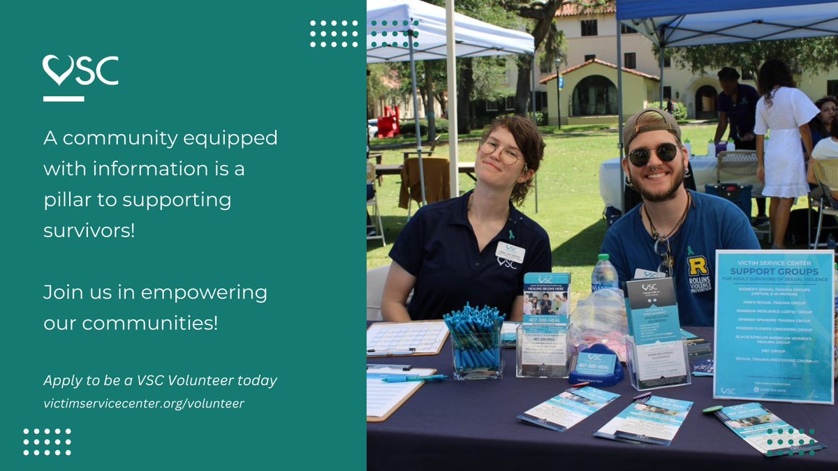 Help us empower the communities we live in! Volunteer today and educate your community on the free resources available to them.  

victimservicecenter.org/volunteer