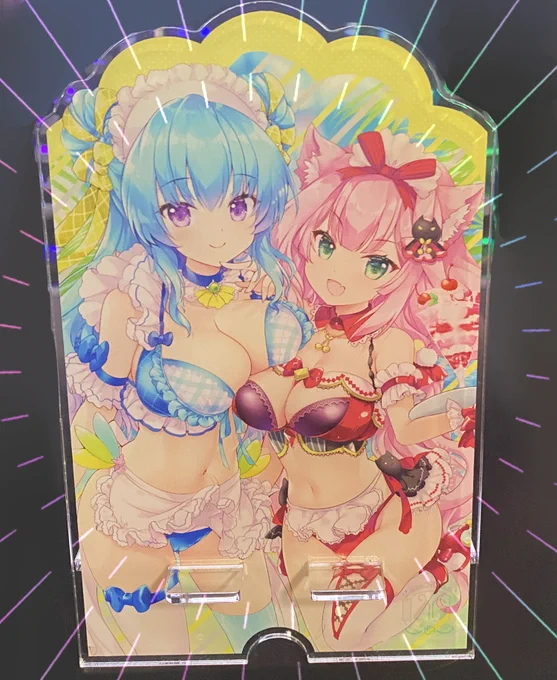 本日の放送記念(ふるふるありがとう記念)に去年少しだけ通販しましたスマホスタンド期間限定でpixivFACTORY受付します～去年購入して下さった方ありがとうございました!:水着チャンカフェスマホスタンド | AliceGarden   #booth_pm