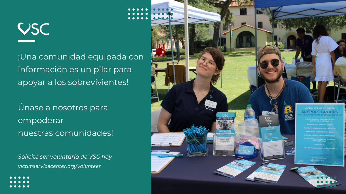 ¡Ayúdanos a empoderar a las comunidades en las que vivimos! Sea voluntario hoy y eduque a su comunidad sobre los recursos gratuitos disponibles para ellos.  

victimservicecenter.org/volunteer