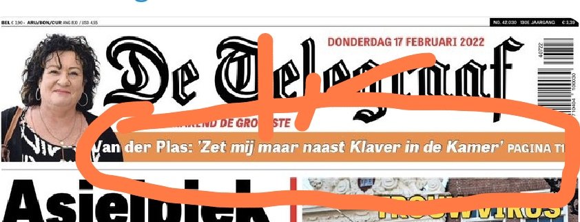 Die heeft het hoog in d'r bol 🤣