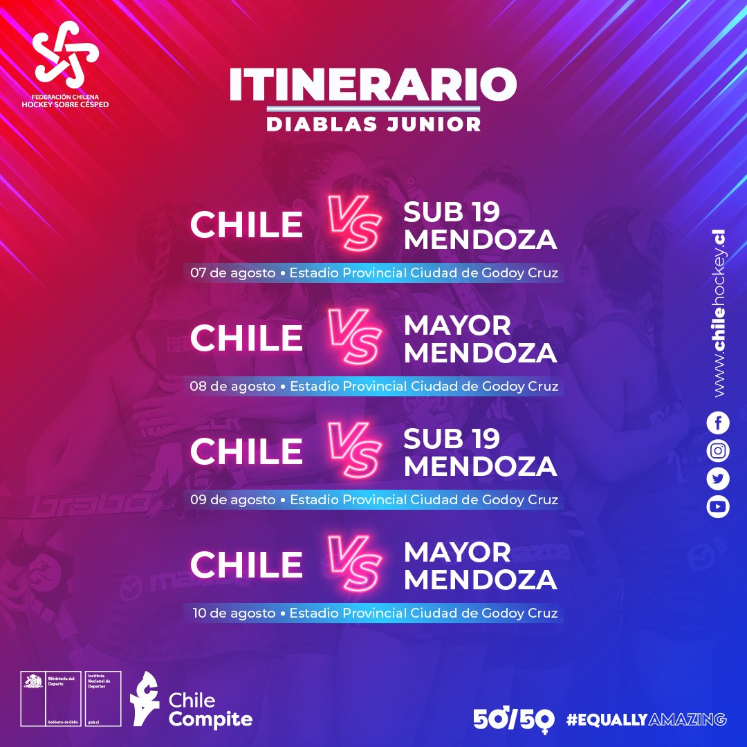 chile_hockey's tweet photo. ✈️🇨🇱🏑 Nos vamos a Argentina

El Mundial Junior Femenino Santiago 2023 está cada vez más cerca y las #DiablasJunior cruzarán la cordillera para enfrentarse en una serie de amistosos al equipo juvenil y absoluto de Mendoza. ¡Mucho éxito! ✨🙏🏼

#ChileHockey #MásHockey https://t.co/Dmu6kFd5GM