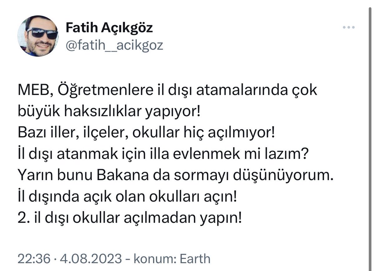 ogretmenlersyfs's tweet photo. Öğretmenler Sendikası Başkanı: 2. İl Dışı yapılmalı! @Yusuf__Tekin @ogretmenlersen @fatih__acikgoz https://t.co/SLWB7AlAXY