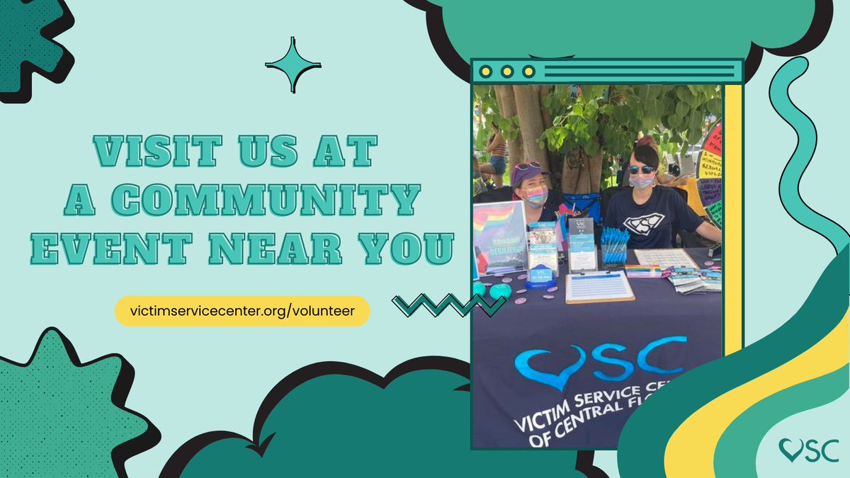 Stop by our table at any of your local community events and learn how you can volunteer with us today!  

victimservicecenter.org/volunteer
