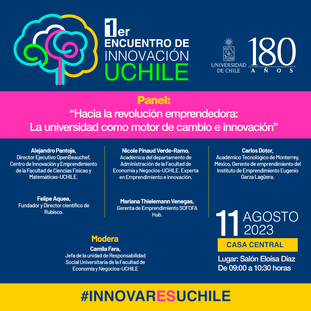 VID_UChile's tweet photo. ¡Próximo jueves y viernes! Inscríbete en el 1° Encuentro de #Innovación de la @uchile👏💡 

Este encuentro tiene por objetivo generar un espacio de reflexión, articulación y promoción para el diverso ecosistema de innovación UCH.  

Conoce detalles en
🔗https://t.co/bSnLTkFvPT https://t.co/Nc1WdPdIR7