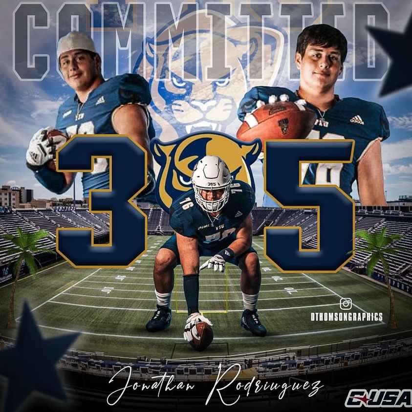 I am grateful to my family and coaches for all their support and guidance. I appreciate all the coaches that believed in me . I am proud to announce my commitment to <a href="/FIUFootball/">FIU Football</a> 🐾 
<a href="/CoachMikeMac/">Coach Mike MacIntyre</a> <a href="/JoshuaEargle/">Joshua Eargle</a> <a href="/Redskins32/">Matt DuBuc</a> <a href="/FootballGibbons/">Cardinal Gibbons Football</a> <a href="/AaronHaigler/">Coach Aaron Haigler</a> <a href="/5manfree/">David Montiel</a> <a href="/MattKnick/">Matt Knick</a>