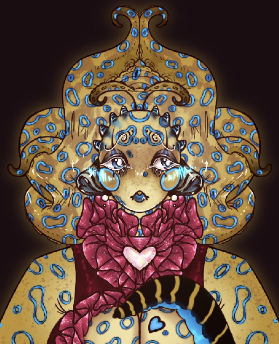 ShadiestBabe's tweet photo. [COMM]

Finally finished up this gorgeous lady for my buddy @dogstarlite! She’s based off a blue ring octopus!! 🥰🥰🥰 https://t.co/aCtMCcQ8eq