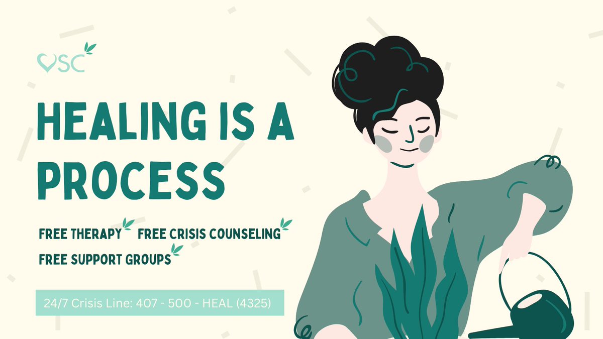 Healing is a process! Start your healing journey with us -- free therapy, crisis counseling, and support groups.  

24/7 Crisis Line: 407-500-HEAL (4325)