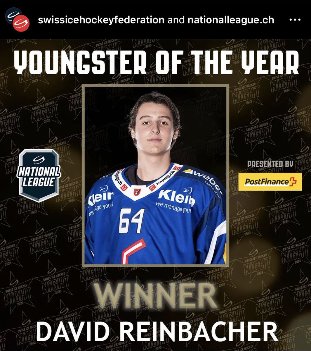 Congratulations 👏 David Reinbacher! Well Deserved! 🔵⚪️🔴 

#GoHabsGo #DavidReinbacher