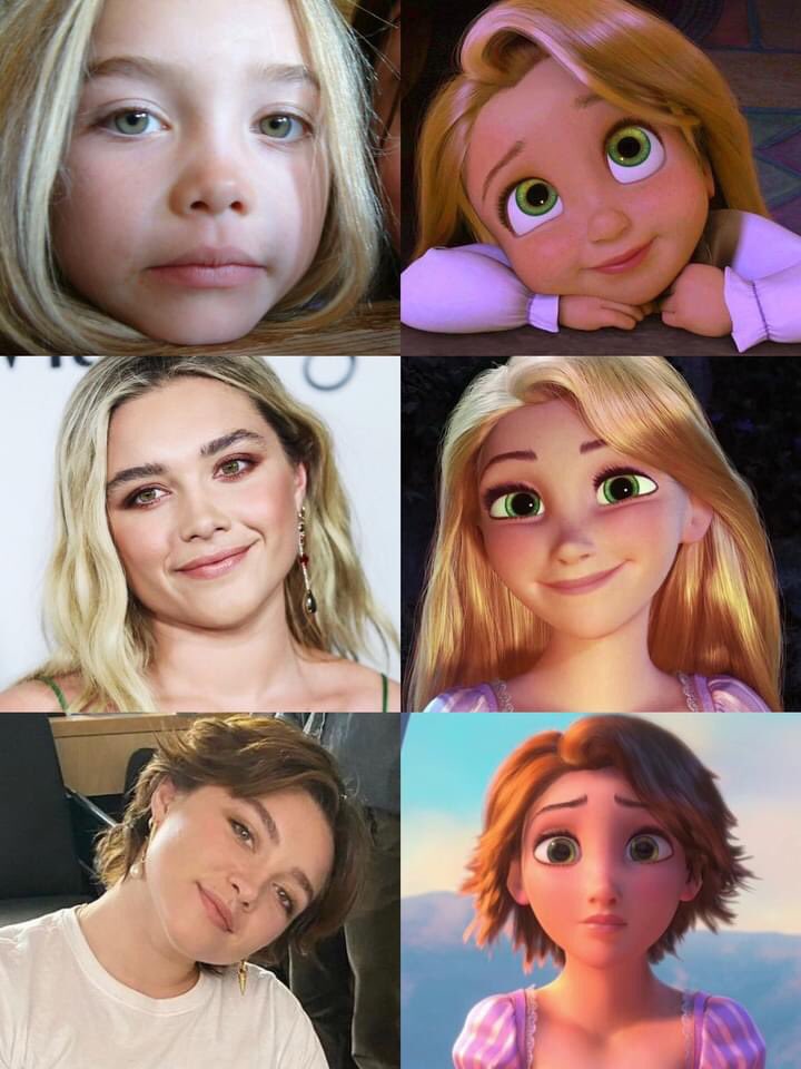 Pop Crave on X: Florence Pugh is reportedly Disney's top choice to play  Rapunzel in the rumored live-action adaptation of 'Tangled.' 🔗:    / X