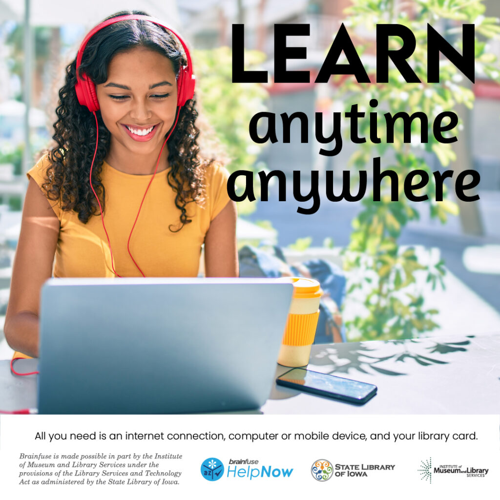 No matter where you are, get free live online homework help, play games, take practice tests, and learn. Connect with a live tutor from any device with an internet connection. Visit waukon.lib.ia.us. #LibraryCard #FreeTutoring #OnlineTutoring #HomeworkHelp #LearnAnywhere