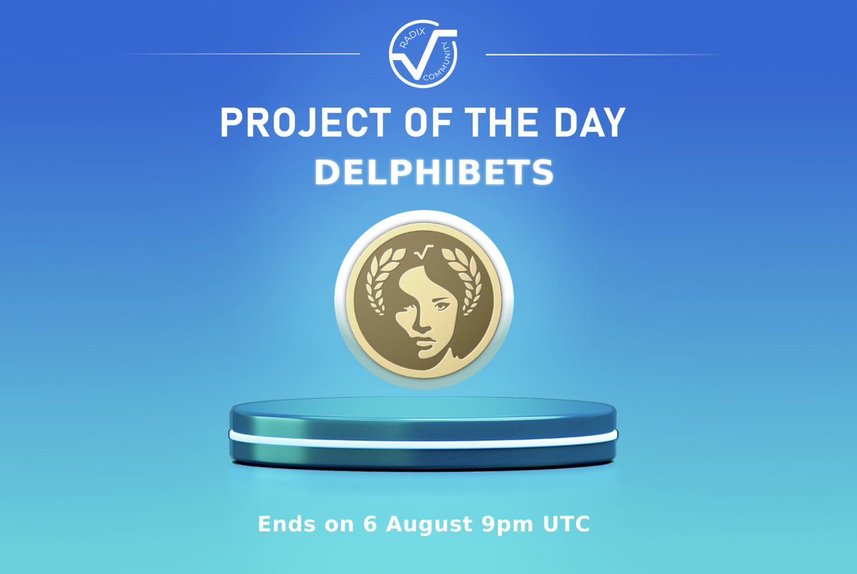 Radix_ecosystem's tweet image. Our next ''Project of the day'' is DELPHIBETS!

They #giveaway 5 x 1000 $DPH!

Complete these tasks:
✅ Follow @radix_ecosystem and @delphibets

 ✅ Like and RT this tweet

⏱️ Ends 6 August 9pm UTC

 Thread about DELPHIBETS 👇
#airdrop #cryptogiveaway #crypto