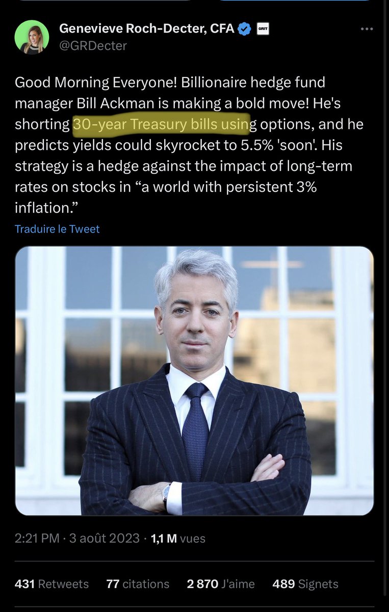 michaellebowitz's tweet photo. Investing rule #1 Billionaires become billionaires because they are masterful liars.
Maybe he is short bonds, or maybe he is trying to push bond yields a little higher so he can accumulate more bonds... https://t.co/G0foerQAq8