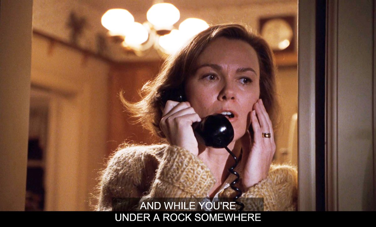 CONELRAD6401240's tweet photo. "And while you're under a rock somewhere with the president, what am I supposed to with our five children?" - Helen O'Donnell (#LucindaJenney) to Kenneth O'Donnell (Kevin Costner). THIRTEEN DAYS (2000). #CubanMissileCrisis #MountWeather @choptopmoseley https://t.co/ZWqnZ063ec
