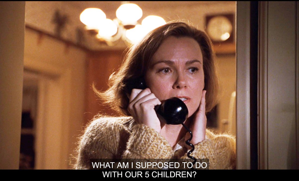 CONELRAD6401240's tweet photo. "And while you're under a rock somewhere with the president, what am I supposed to with our five children?" - Helen O'Donnell (#LucindaJenney) to Kenneth O'Donnell (Kevin Costner). THIRTEEN DAYS (2000). #CubanMissileCrisis #MountWeather @choptopmoseley https://t.co/ZWqnZ063ec
