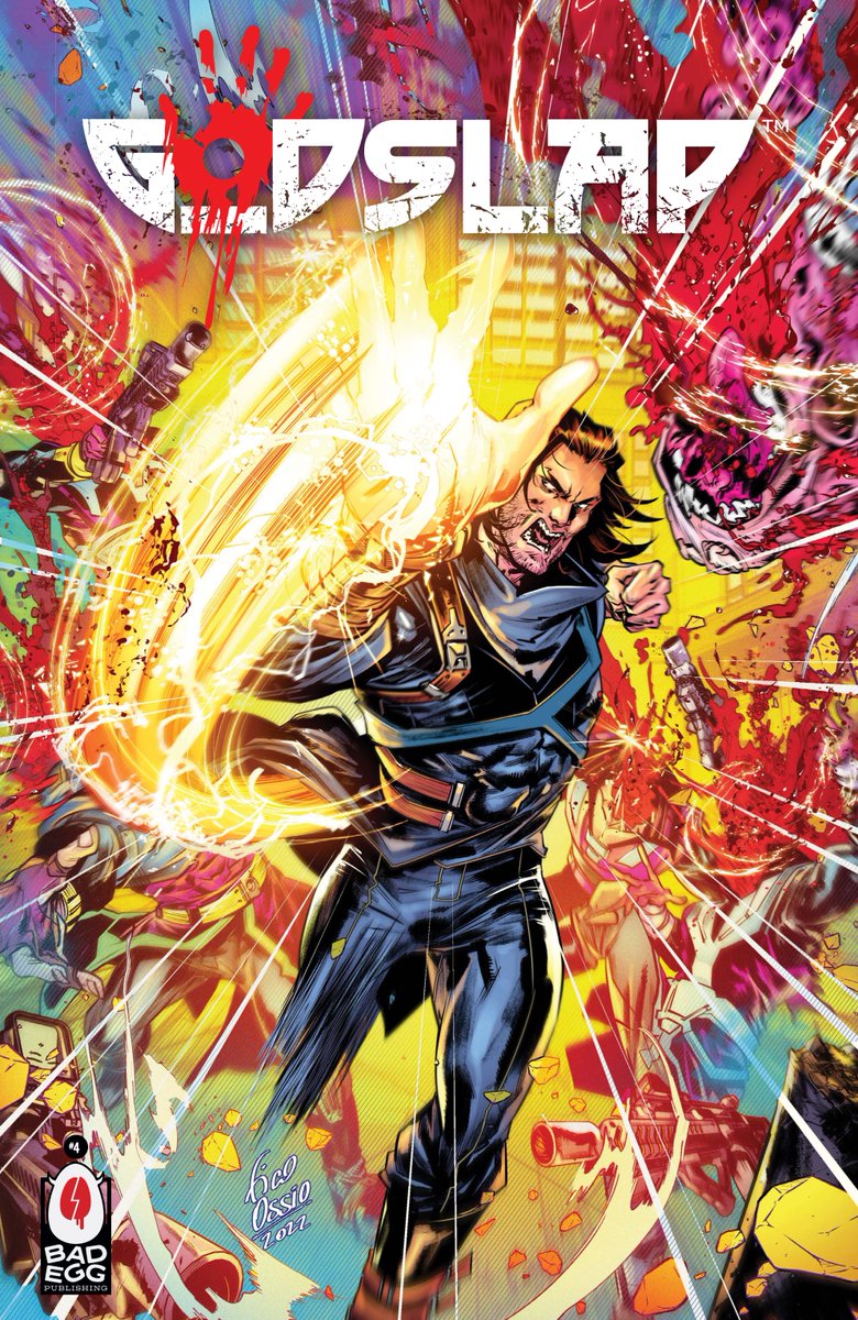 BadEggPub's tweet photo. Happy Friday! Godslap #4 coming Wednesday, August 9th! Get it at https://t.co/V8oF8EDWDo, on @globalcomix or at your local comic shop!

Red hot variant cover from @FicoOssio!!! https://t.co/GqhtrzAyvX