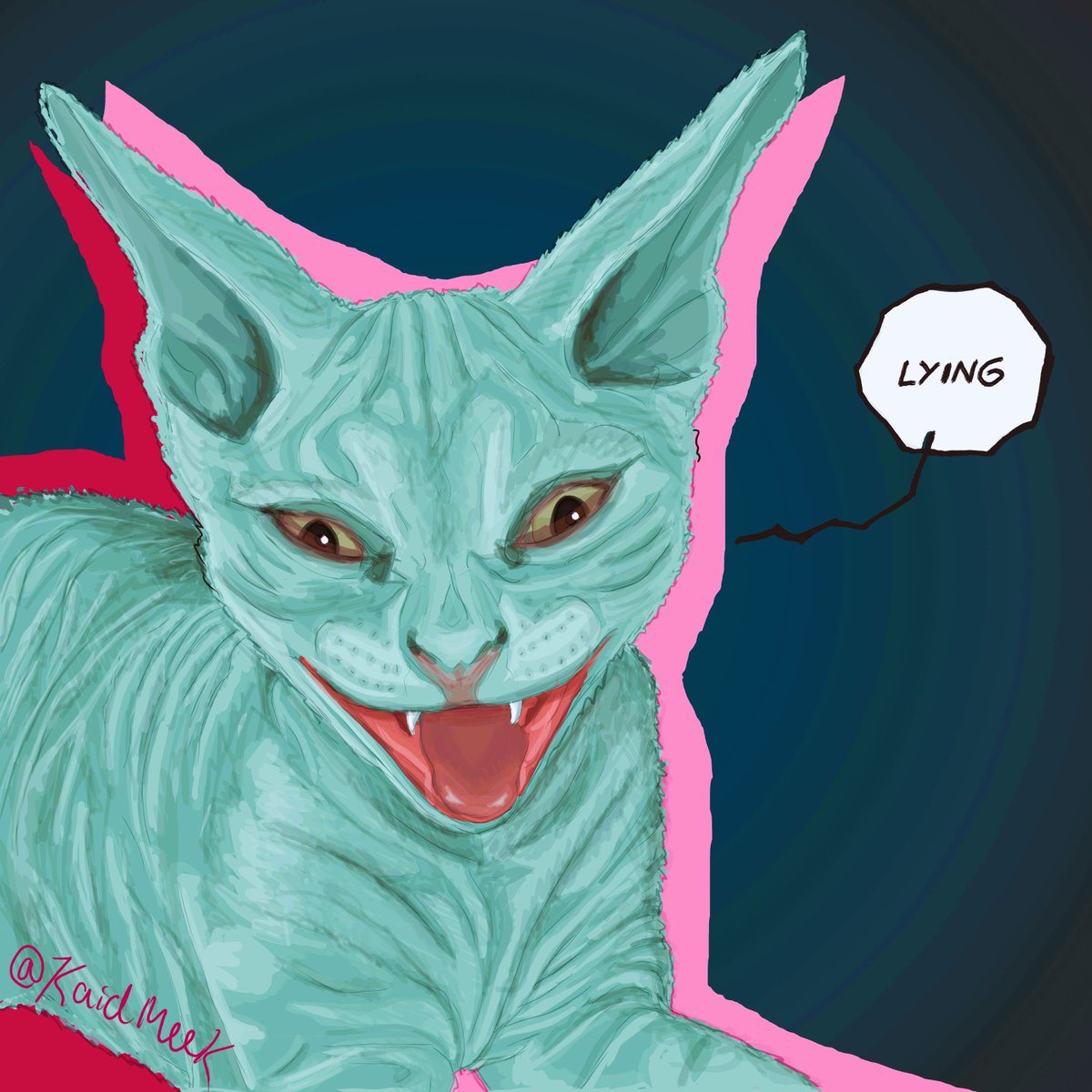 KaidMeek's tweet photo. Ruben the Lying Cat

#LyingCat #Saga #SagaGraphicNovel #LyingCatFanArt #SagaFanArt #Illustration #DigitalArtwork #ArtistOnTwitter #CatArt #PopArt #drawing https://t.co/zJVZsHIJoR
