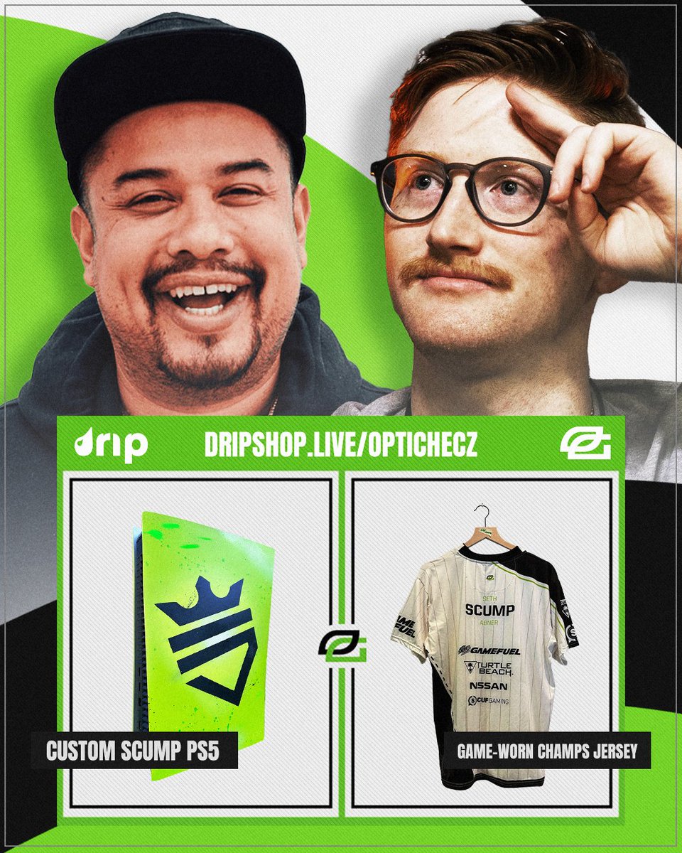 OpTic's tweet image. TONIGHT! We'll be doing an auction stream with @Dripshop_live, @H3CZ and @scump @ 7:00p CT. Your chance to bid on some 🔥 OpTic Collectibles on stream!

RT/like, follow us and Drip Shop, &amp;amp; RSVP here: dripshop.live/OpTicHECZ

Download Drip Shop from the APP store now! 🤝🏽