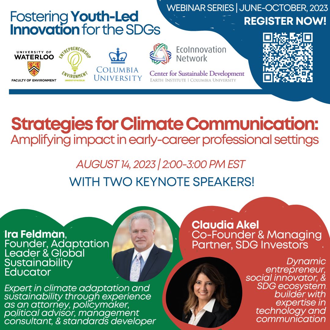 SDSN Canada (@sdsncanada) on Twitter photo 🌏Join this upcoming webinar supporting professionals in the climate communications space.
📣 Explore communication channels, emerging tools, & mobilization challenges with esteemed keynote speakers.
Register📝
uwaterloo.zoom.us/meeting/regist…
Learn more🔍
ecoinnovationnetwork.org/join-the-webin… #Youth 🌏Join this upcoming webinar supporting professionals in the climate communications space.
📣 Explore communication channels, emerging tools, & mobilization challenges with esteemed keynote speakers.
Register📝
uwaterloo.zoom.us/meeting/regist…
Learn more🔍
ecoinnovationnetwork.org/join-the-webin… #Youth