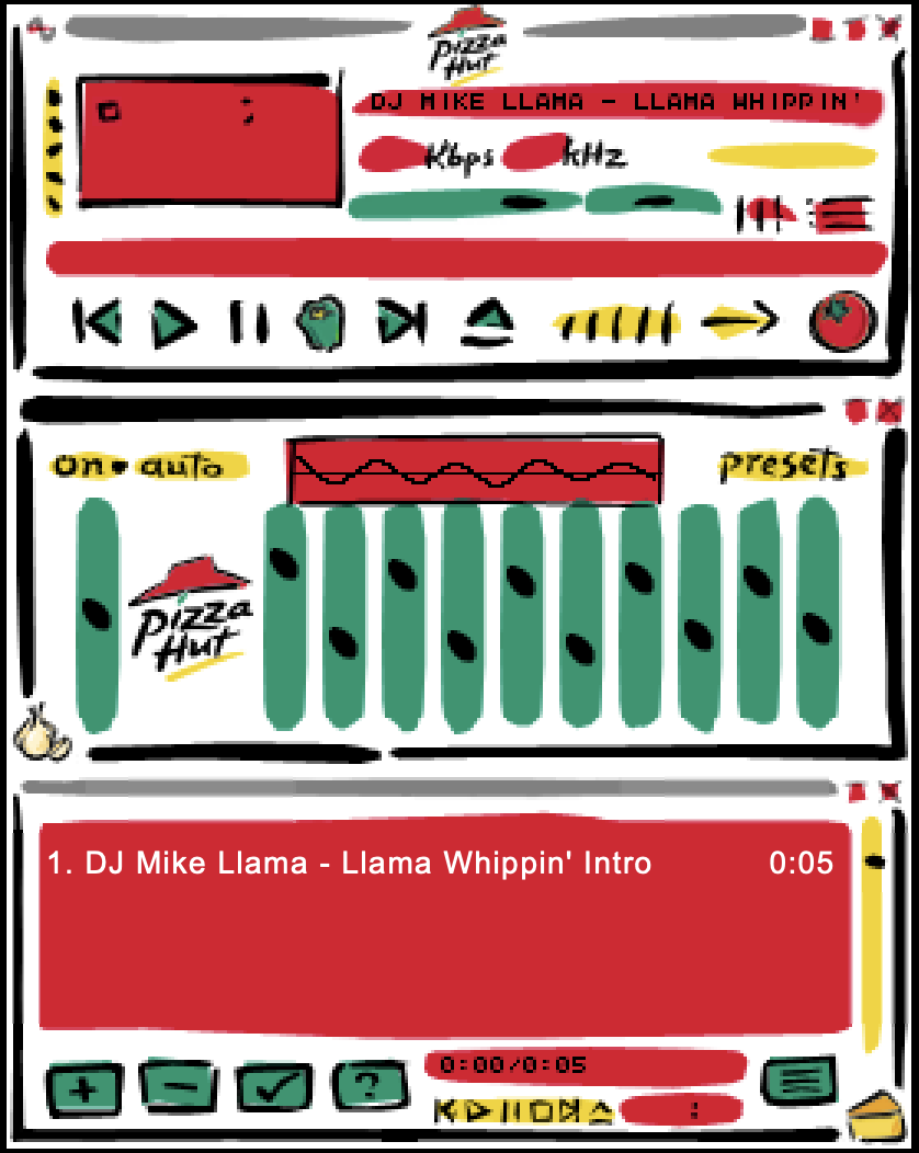 RetroTechDreams's tweet photo. Winamp Skin: Pizza Hut https://t.co/qagTlyehSV
