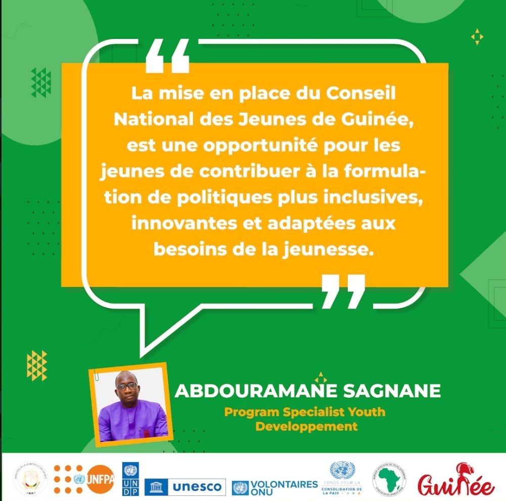 Cheriflensen's tweet image. La mise en place du CNJ-Guinée est une #opportunité pour les #jeunes des contribuer à la #formulation de politiques plus #inclusives, innoventes et adaptées aux besoins de la #jeunesse.

Joignez-vous à nous 😚

@PNUDGuinee 
@MJS_GN 
@UnfpaGuinee 
@PBF_Guinee 
@pvnuguinee