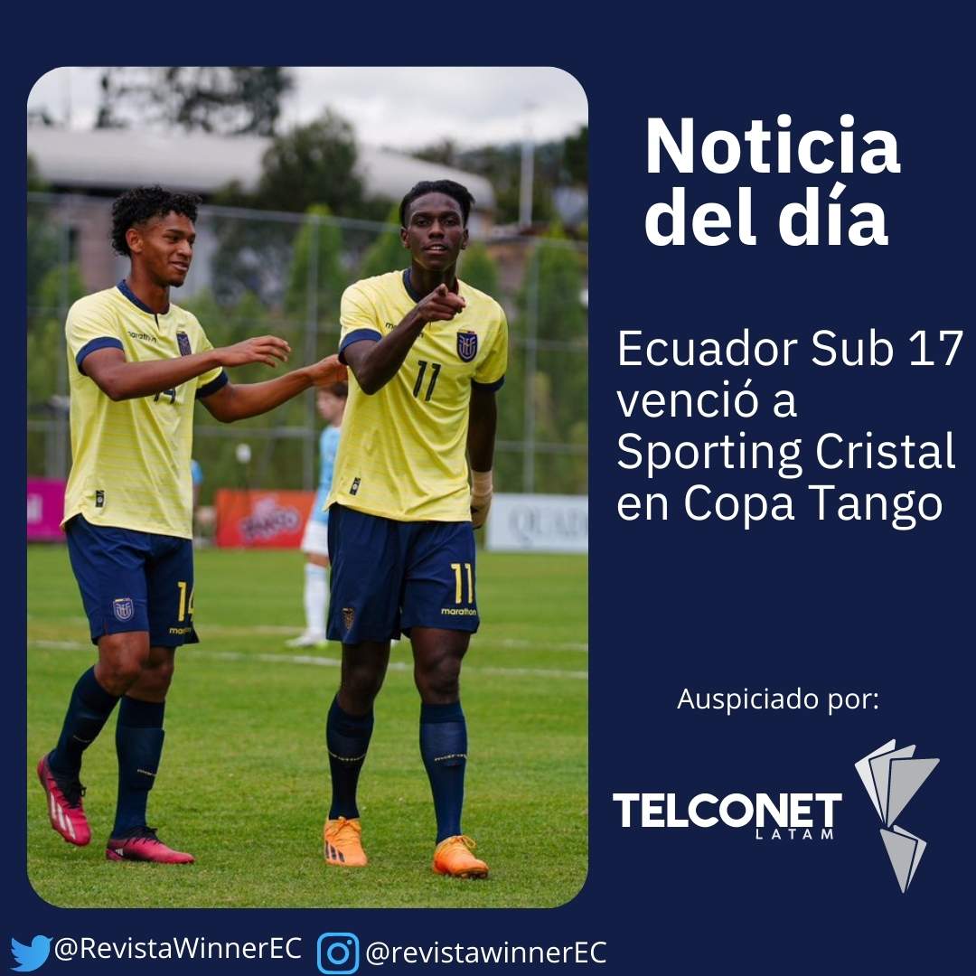 RevistaWinnerEc's tweet photo. ⭐️Noticia del día
🇪🇨 Ecuador venció 4-3 a Sporting Cristal en Copa Tango
⚽ Allen Obando (13') y Erick Zambrano (27' y 40').
Noticia auspiciada por @TelconetLatam
https://t.co/czzcGehmAK
Vía @revistawinnerec
#Ecuador #IDV #CopaTango #Fútbol #SportingCristal https://t.co/XspD3WIMqw