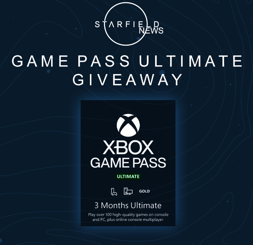 It's giveaway time! As I want to try to give everyone the chance to play #Starfield, every Friday until September 1st, we'll be doing a giveaway! This week: 5 codes for 3 months of @Xbox Game Pass Ultimate! How to enter? Just RT this post! (Ends August 11 - Worldwide)