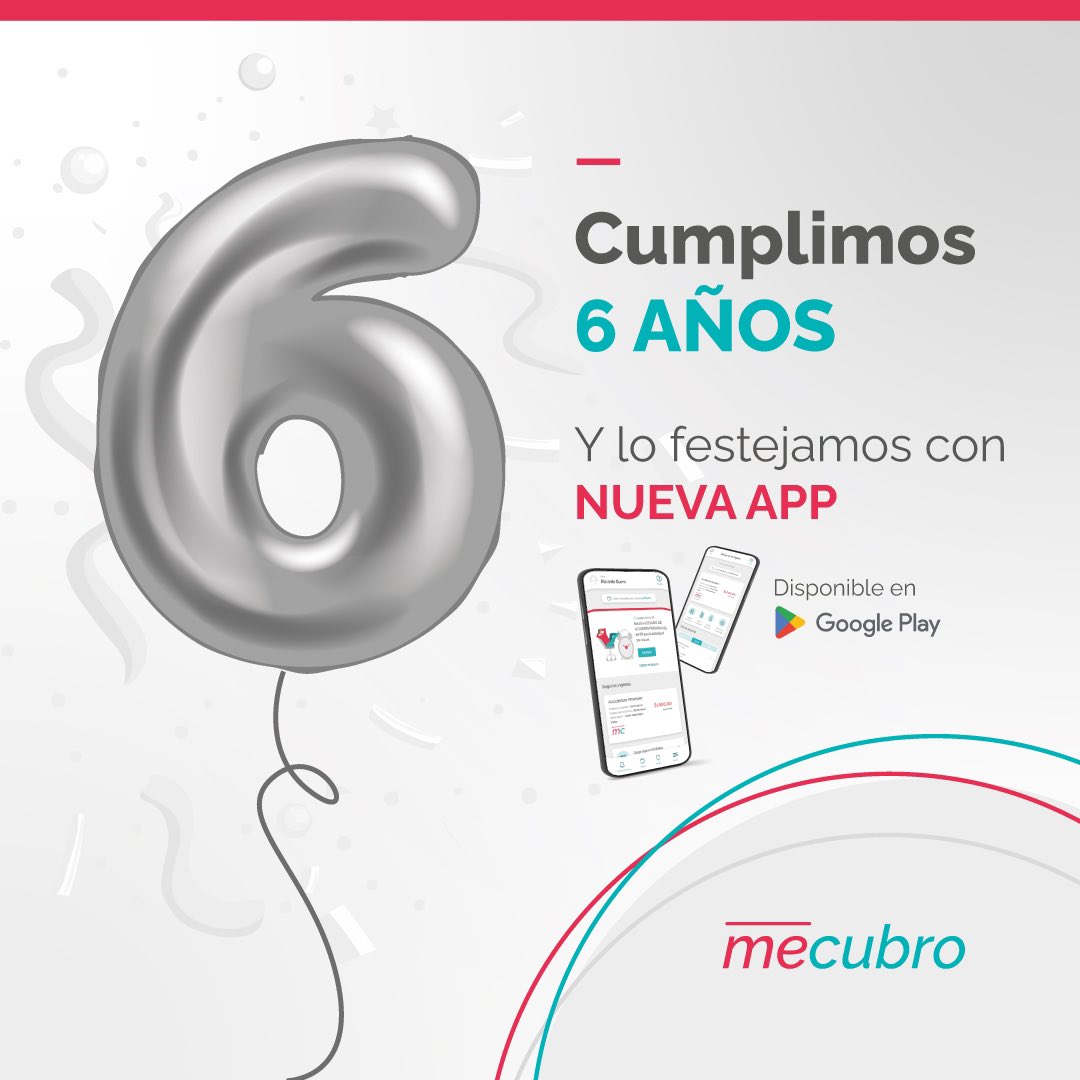 mecubrocom's tweet photo. Estamos de festejo y con mucha alegría! Cumplimos 6 años🎉

Qué mejor forma de arrancar un nuevo año que con el lanzamiento de nuestra #app 🚀
¿Todavía no la descargaste? 🙄

😎Ingresá a PlayStore:
https://t.co/r5mMYYAhDh

Esto es sólo el comienzo, lo mejor está por venir! 🚀 https://t.co/rRE74ovS5e