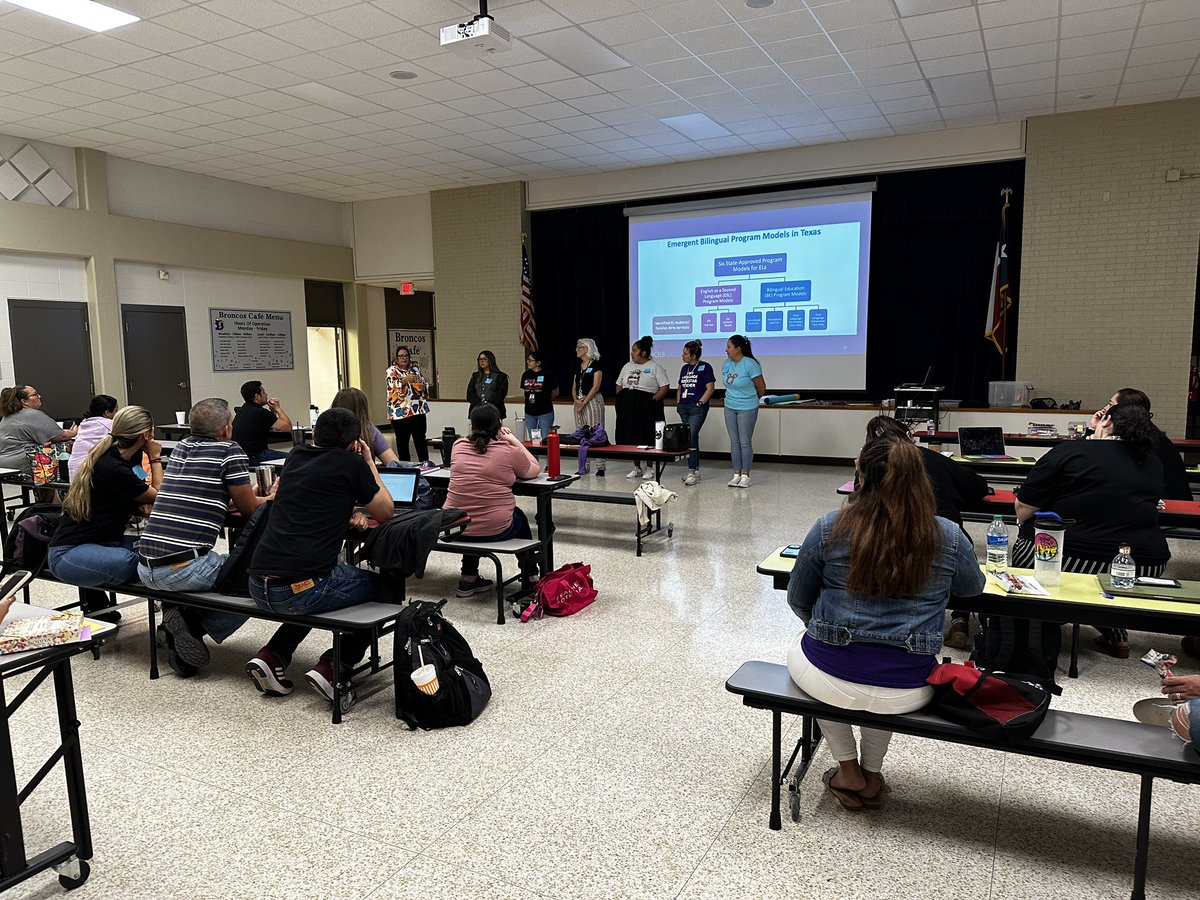 BroncoEBs's tweet photo. Rockstar teachers at Dual Language training. We had such an informative and productive session. The Multilingual Department is lucky to have you!

Rock on!!!🤘🏼

@BroncoEBs 
@DISDBroncoPride 
@vivianrpratts1 

#LanguageRockstars https://t.co/1gR6EQ3D5b