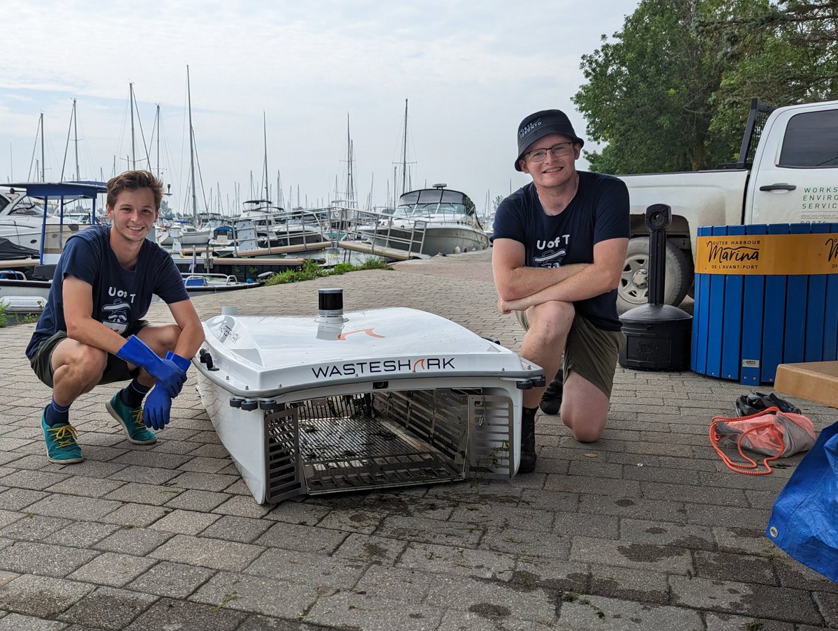 UofTTrashTeam's tweet photo. Woohoo, they're finally here!! The @Sharks_TO (Ebb and Flow) have officially joined @PortsToronto Trash Trapping Program’s network of Seabins. We've got a small taste of some of the trash they collect and can't wait to share more results with everyone!! #SharksTO #WasteShark https://t.co/NchscEw79h