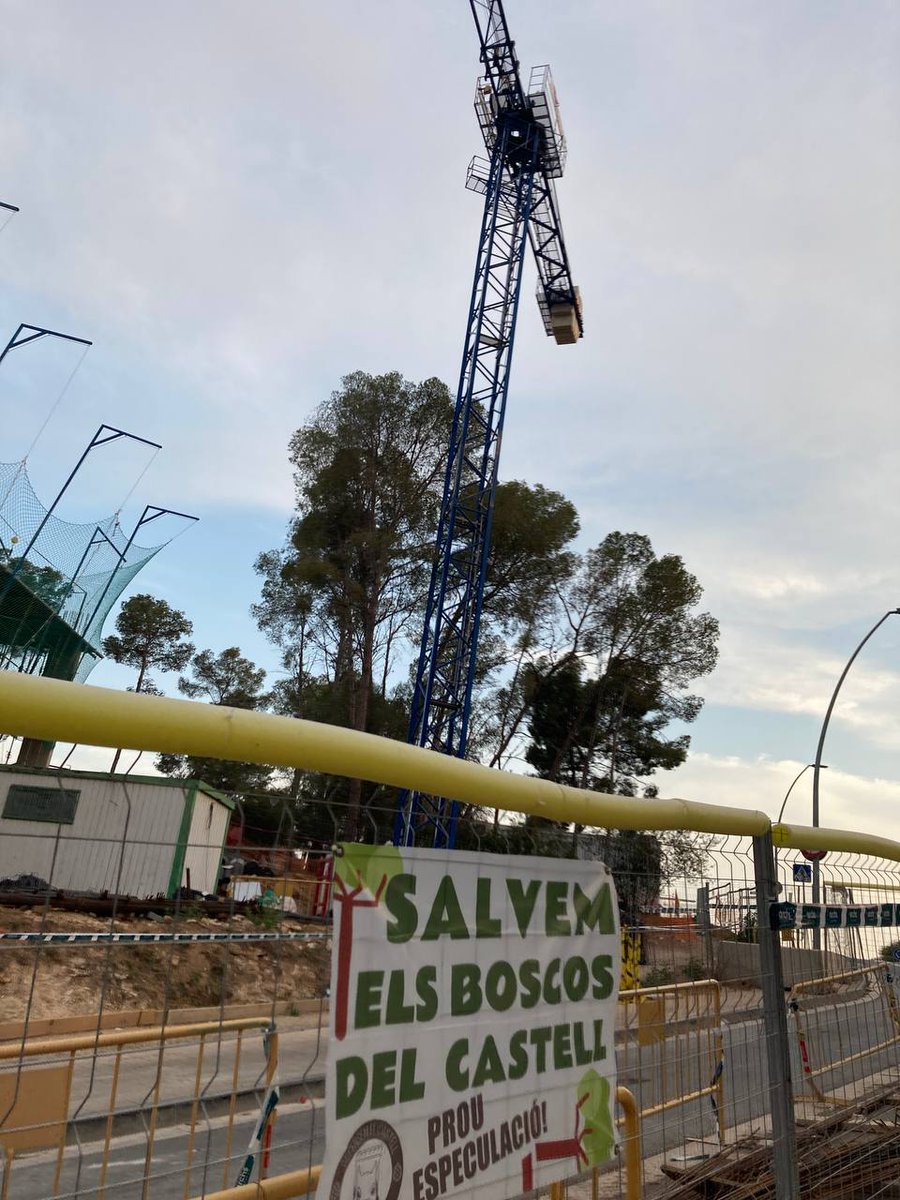 Mesalina3's tweet photo. Us animem a penjar una bandera de Salvel els boscos del Castell a la tanca de les obres del c/ Pietat
#DefensemElCatell https://t.co/TFhK8zHMnN