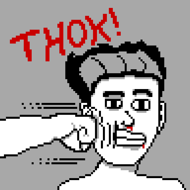 SecondToMost's tweet image. Would love to be able to do a comic someday. Here's a test of something in a limited colour palette. 
Also somewhat of a test to see how fast I could throw this together and not straight up hate it. #pixelart