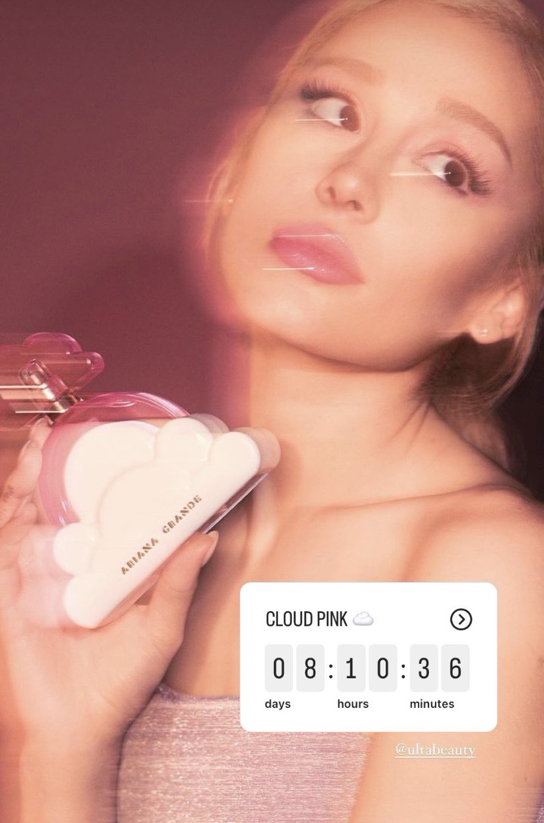 PopCrave's tweet photo. Ariana Grande stuns for her new fragrance, ‘Cloud Pink.’ https://t.co/P3jWOdq2j7