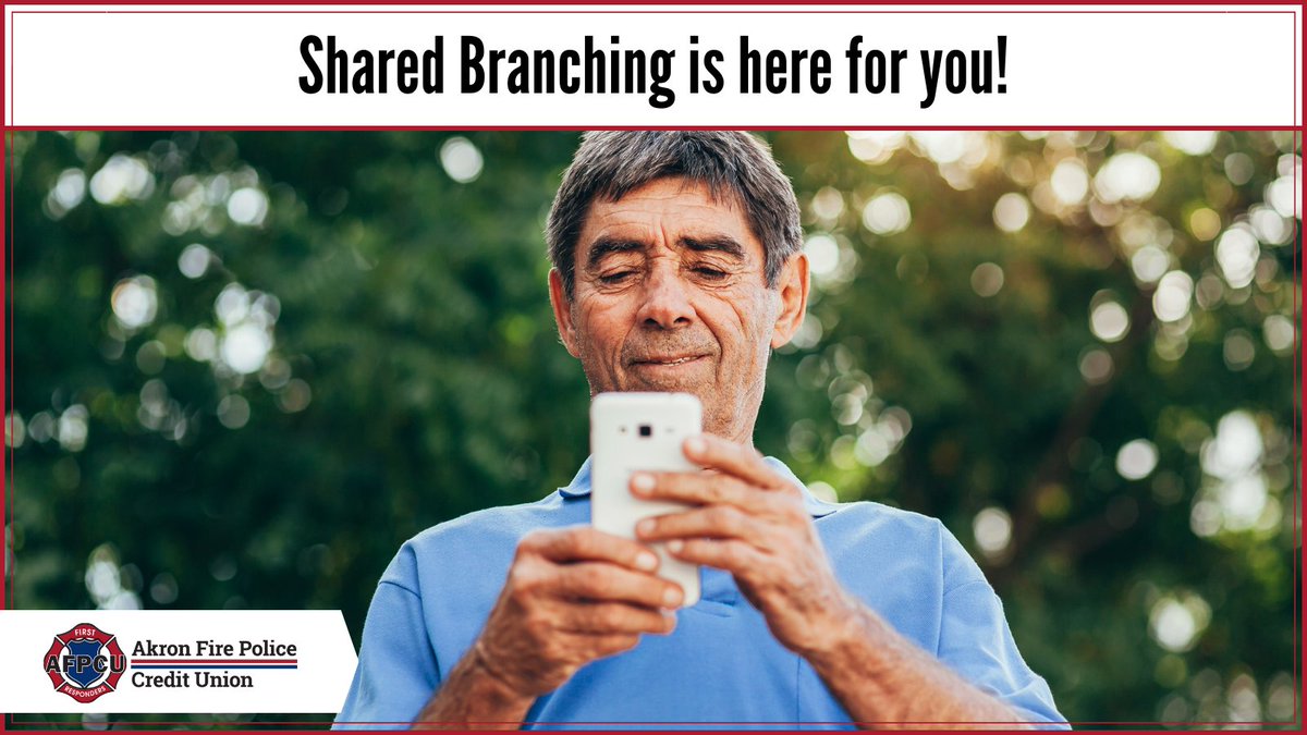 AkronFirePolice's tweet photo. Looking for a way to bank wherever you are? Easily access your accounts, deposit checks, or withdraw cash at any Shared Branching financial institution. So, no matter where life takes you, Shared Branching is there for you!

Find a branch: https://t.co/AHJaFuEn0s

#Akron https://t.co/y0ZofnDK47