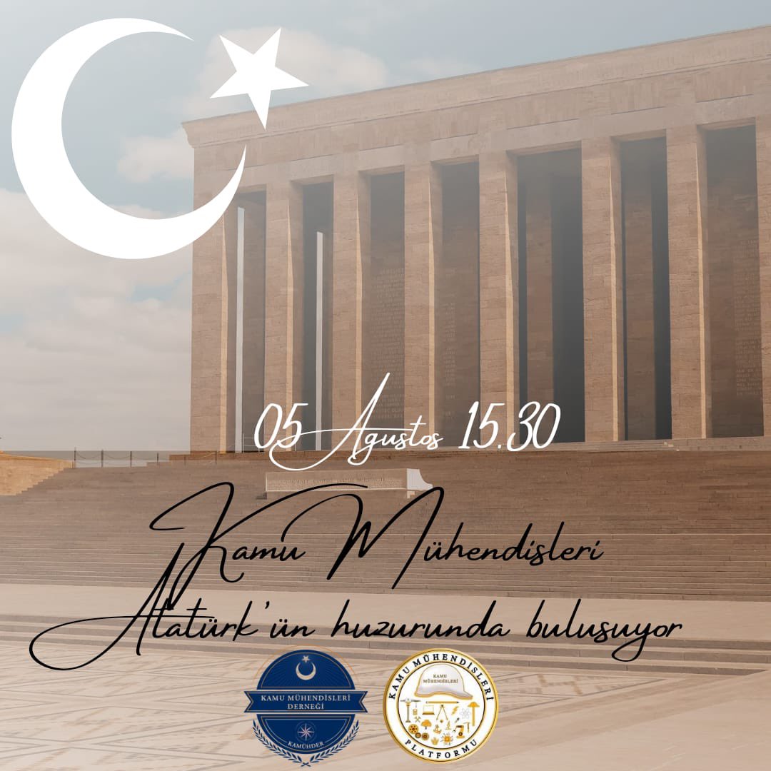 Saygıdeğer Meslektaşlarımız,

5 Ağustos 15:30 da Anıtkabir'de Kamu Mühendisleri adına mozoleye çelenk koyma töreni ve Anıtkabir özel defterine yazı gerçekleştirilecektir. Tören sonrası birlikteliğimizi göstermek ve bilinirliğimizi artırmak adına fotoğraf çekimi